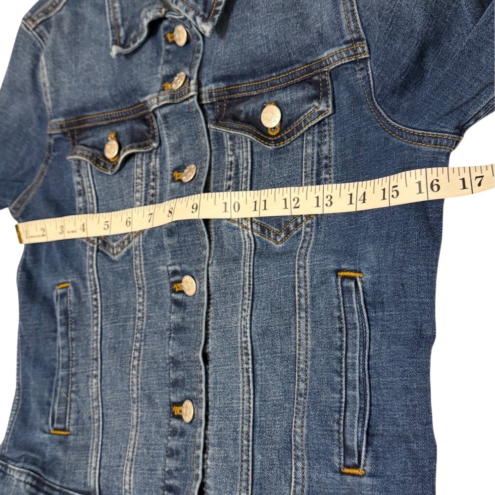 J.Crew Womens Dark Indigo classic Denim Trucker Jacket Blue H5092 Size S - Picture 4 of 6